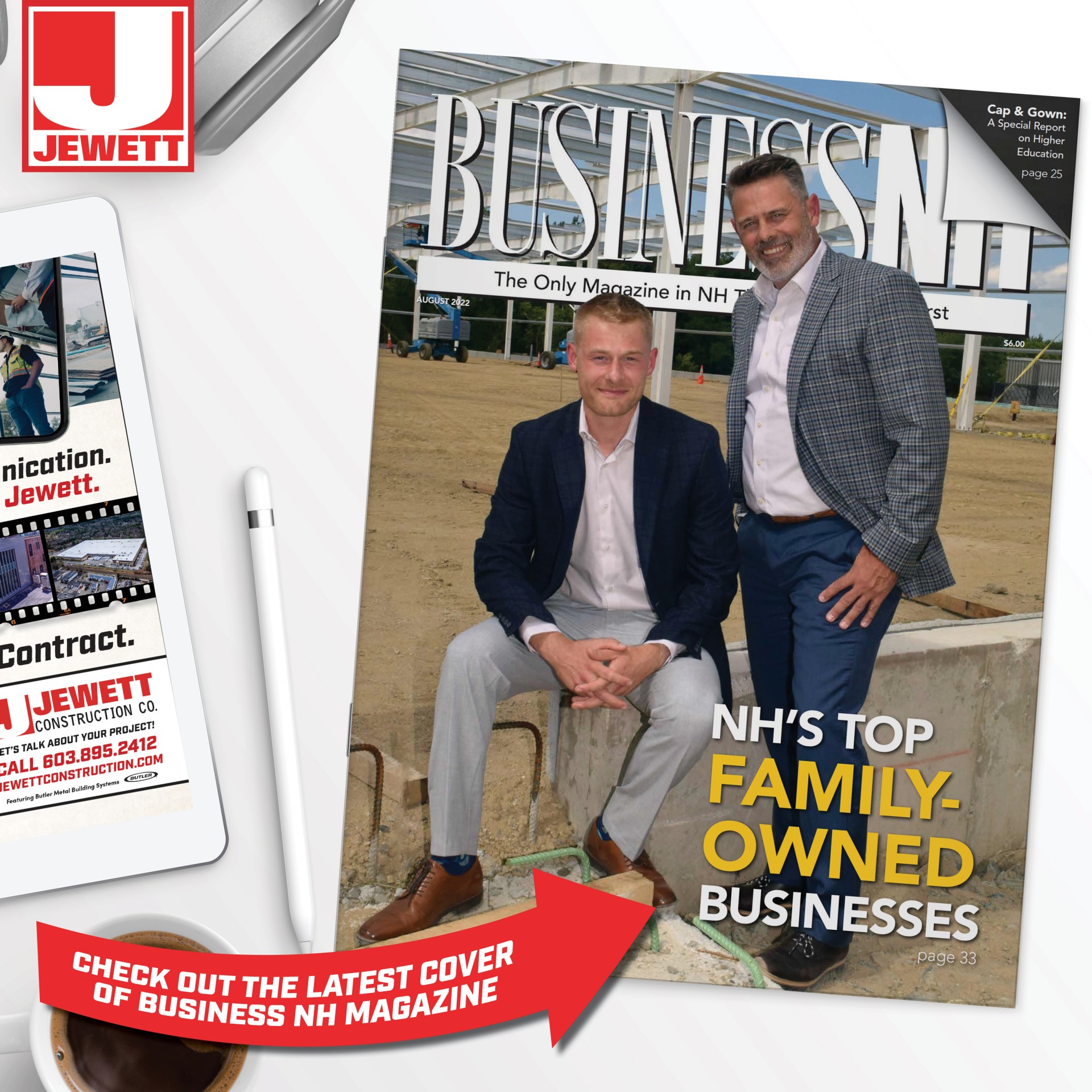 Jewett Lands the Cover of Business NH's Top Family Owned Businesses Issue